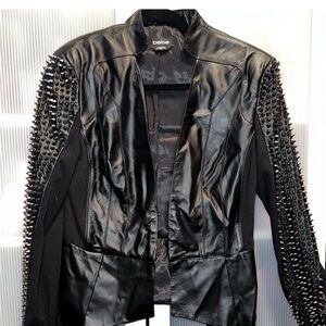 Bebe spiked leather jacket Medium